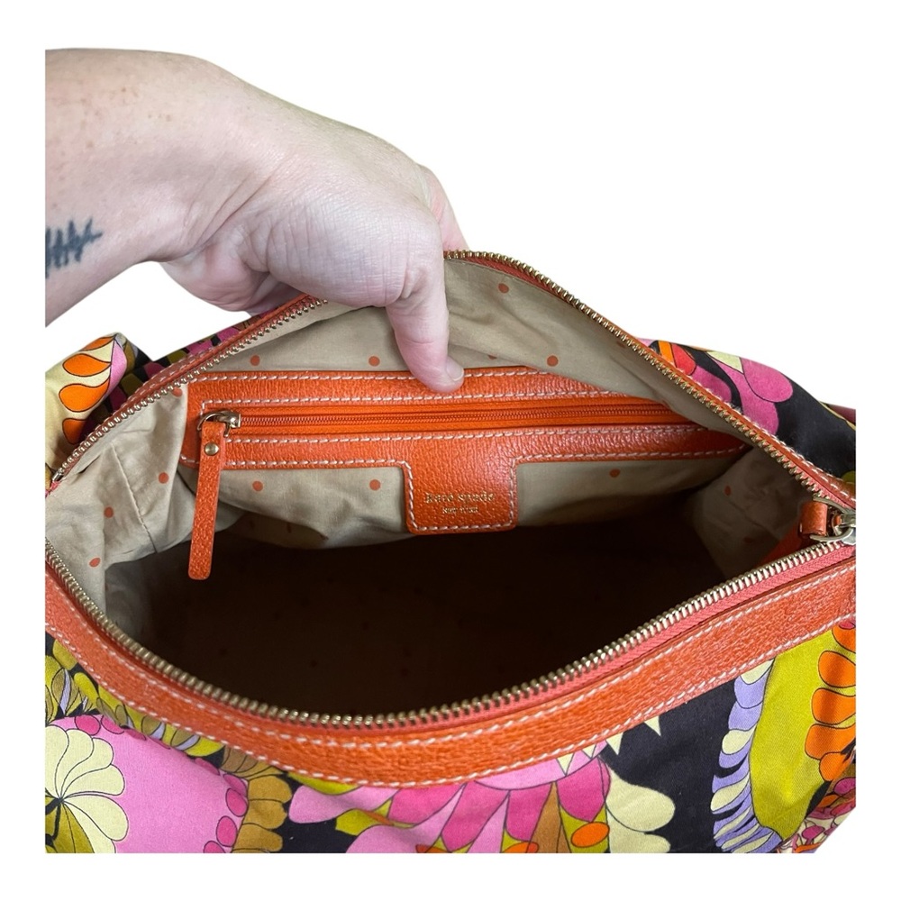 Kate Spade Purse Tote Floral Hawaiian Y2K Bright Canvas Zip Medium Funky Art - Picture 13 of 16